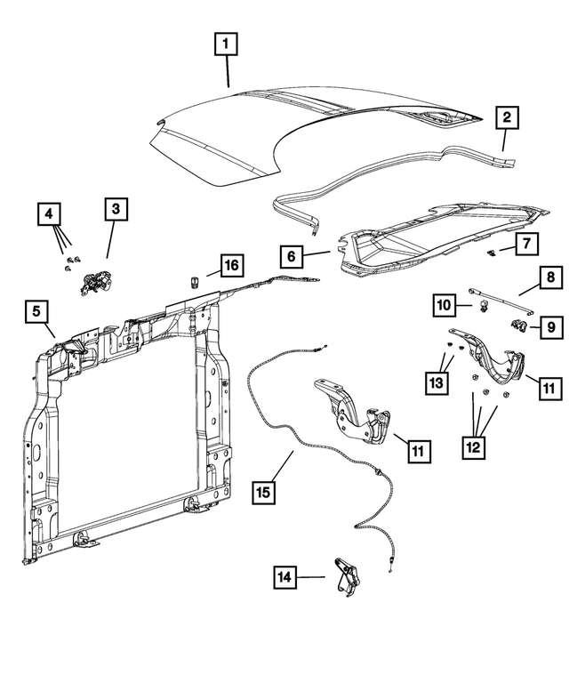68070042AB - Body Sheet Metal Except Doors: Cowl Screen To Hood Inner Panel Seal for Mopar Image