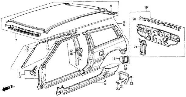 Outer Panel 3DR for 1984 Honda Civic #0