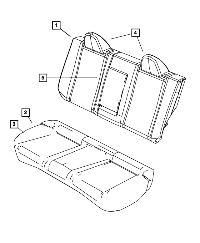 1PM61XDVAA - Interior Trim: Rear Seat Cushion Cover for Mopar Image image