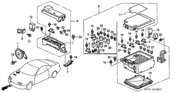 Control Unit (Engine Room) for 1998 Acura Integra #0