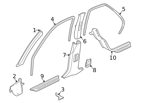 Interior Trim - Pillars for 1996 Acura Integra #0