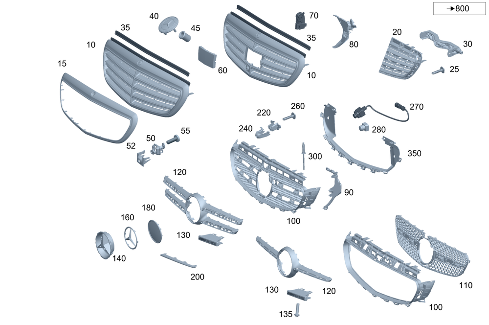 213-888-02-23-64 - Protective Grille 1995-2023 Mercedes-Benz