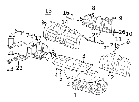 Rear Seat Components for 2000 Cadillac DeVille #0
