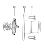 68060340AA - Cooling: Thermostat for Chrysler: 300, Aspen | Dodge: Challenger, Charger, Durango, Ram 1500, Ram 2500, Ram 3500 | Jeep: Commander, Grand Cherokee Image