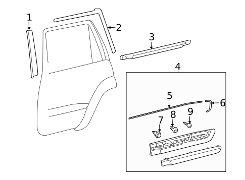 Exterior Trim - Rear Door for 2021 Lexus LX570 #0