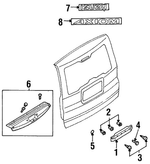 Exterior Trim - Lift Gate for 2004 Isuzu Axiom #0