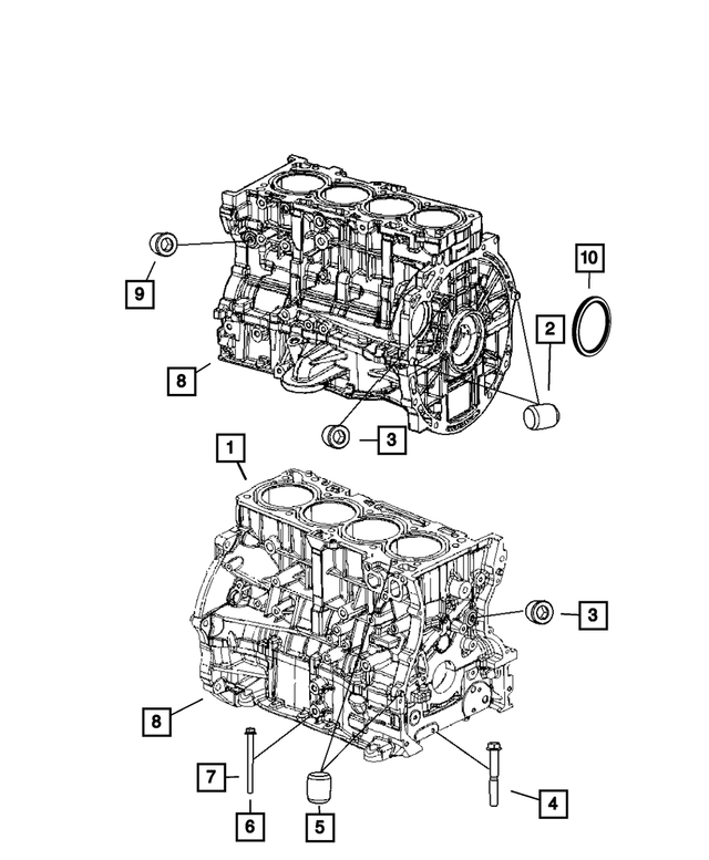 5183906AH - 2.4L Gas; Engine: Short Block Engine for Mopar Image image