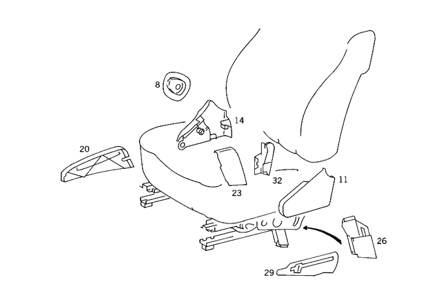 1268680939 - Front Seats: Cover for Mercedes-Benz: 280S, 280SE, 280SEL, 300SE, 300SEL, 380SE, 380SEC, 380SEL, 560SEC, 560SEL Image image