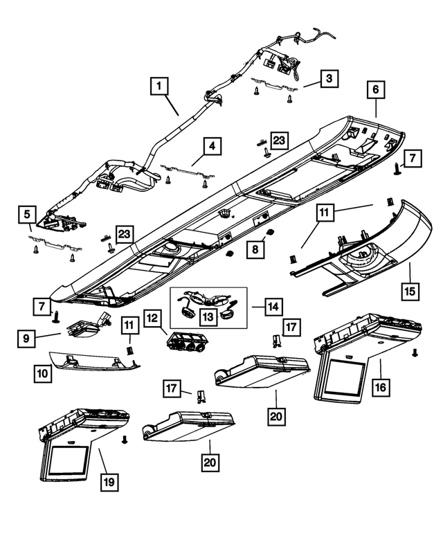 68086999AB - Interior Trim: Overhead Console Wiring for Mopar Image