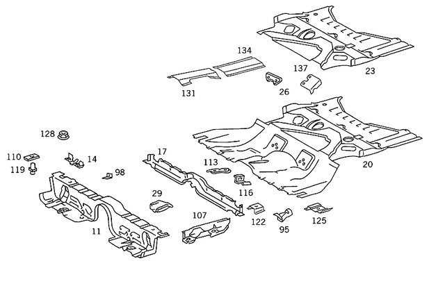 1266100210 - Frame Floor Unit: Longitudinal Member for Mercedes-Benz Image image