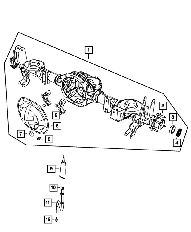 3432695 - Rear Axle; Corporate 210 MM; Differential and Drive Line: Hex Head Bolt, Mounting for Mopar Image