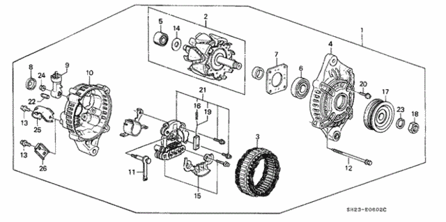 Alternator (Mitsubishi) for 1991 Honda CRX #0