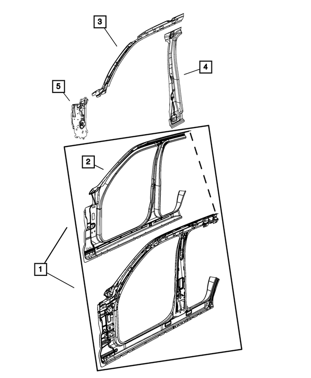 68030738AC - Body Sheet Metal Except Doors: Body Side Aperture Front Panel Package, Right for Mopar Image