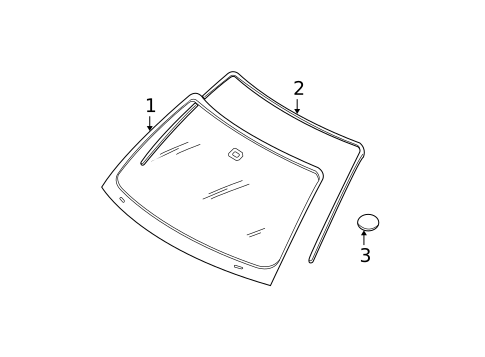 Glass - Windshield for 2000 BMW 323Ci #1