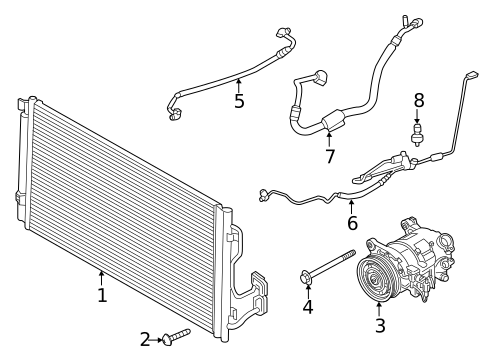 Condenser, Compressor & Lines for 2016 BMW 228i #0