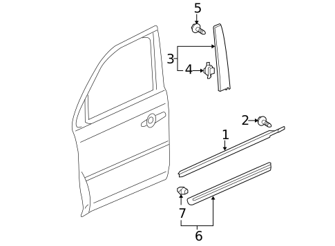 Exterior Trim - Front Door for 2015 Honda Pilot #0