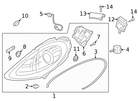 Headlamp Components for 2017 Porsche 718 Boxster #0