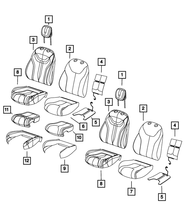 5LP12DX9AA - : Front Seat Cushion Cover for Mopar Image