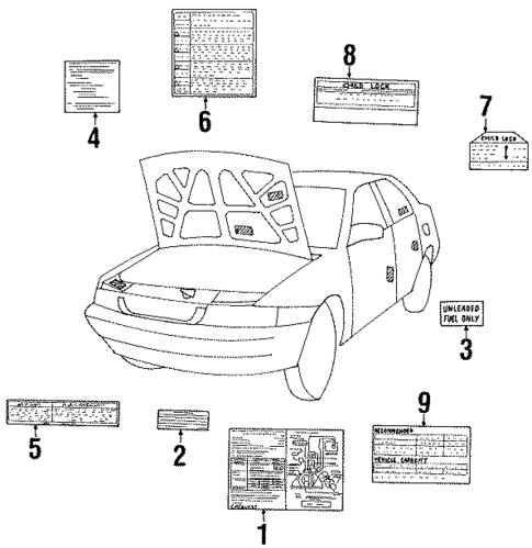 Labels for 1999 Suzuki Esteem #0