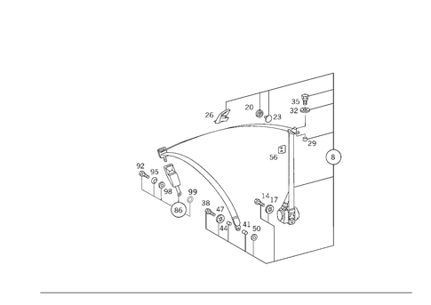 Front Seat Safety Belt for 1993 Mercedes-Benz 500SEC #0
