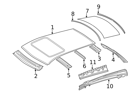 Roof & Components for 2007 Mercedes-Benz R 63 AMG&reg; #0