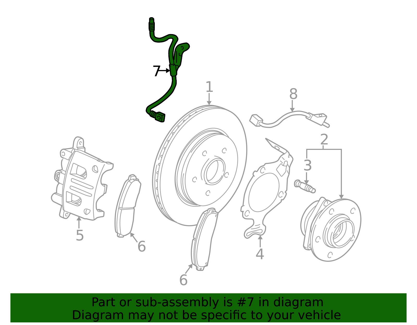 19256891 2003-2007 GM Front Passenger Side Hydraulic Brake Hose Assembly ...