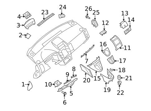 Instrument Panel Components for 2012 Nissan Sentra #0