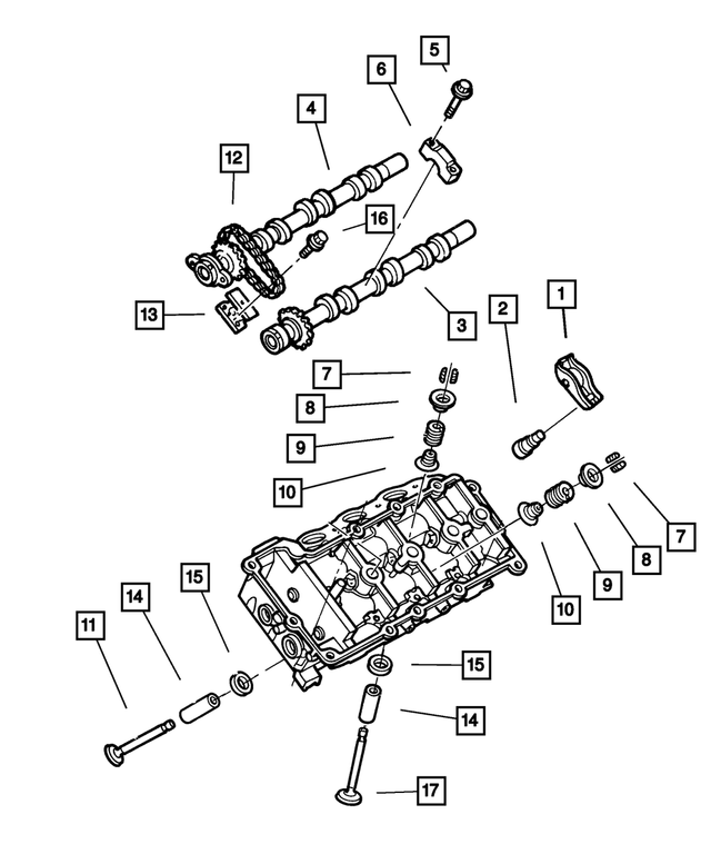 4663676AC - Engine 2.7L Six Cylinder: Exhaust Camshaft, Right for Mopar Image