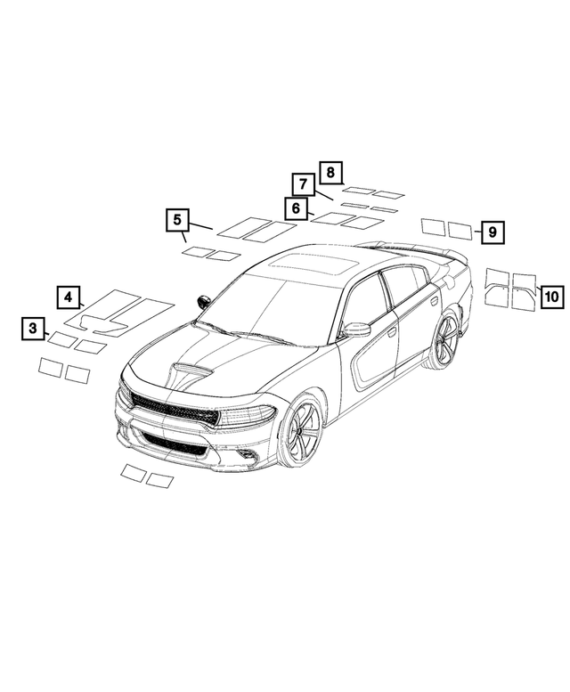 6EG42PR4AA - Exterior Ornamentation: Hood Decal for Mopar Image