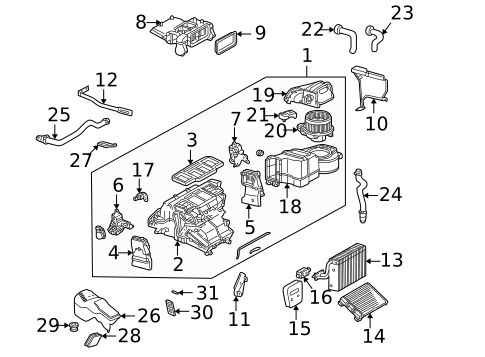Evaporator & Heater Components for 2005 Mercedes-Benz G55 AMG #0
