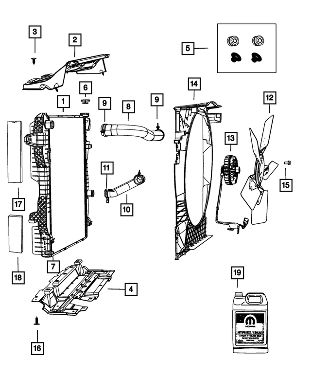 68069572AA - Cooling: Radiator Isolator Kit for Mopar Image