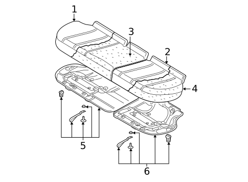 Rear Seat Components for 2009 Volkswagen Jetta #2