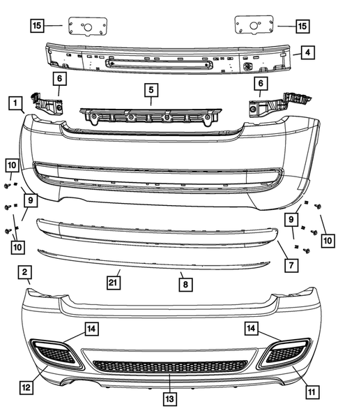 Rear Bumper and Fascia for 2013 Fiat 500 #1