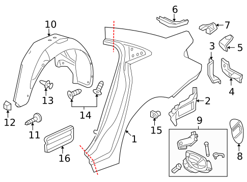 Quarter Panel & Components for 2016 Chevrolet Cruze Limited #0