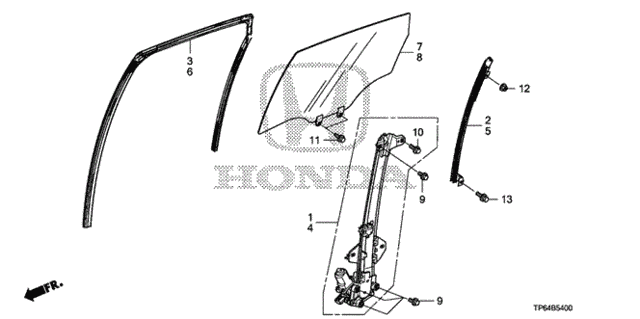 Rear Door Glass - Regulator for 2012 Honda Crosstour #0