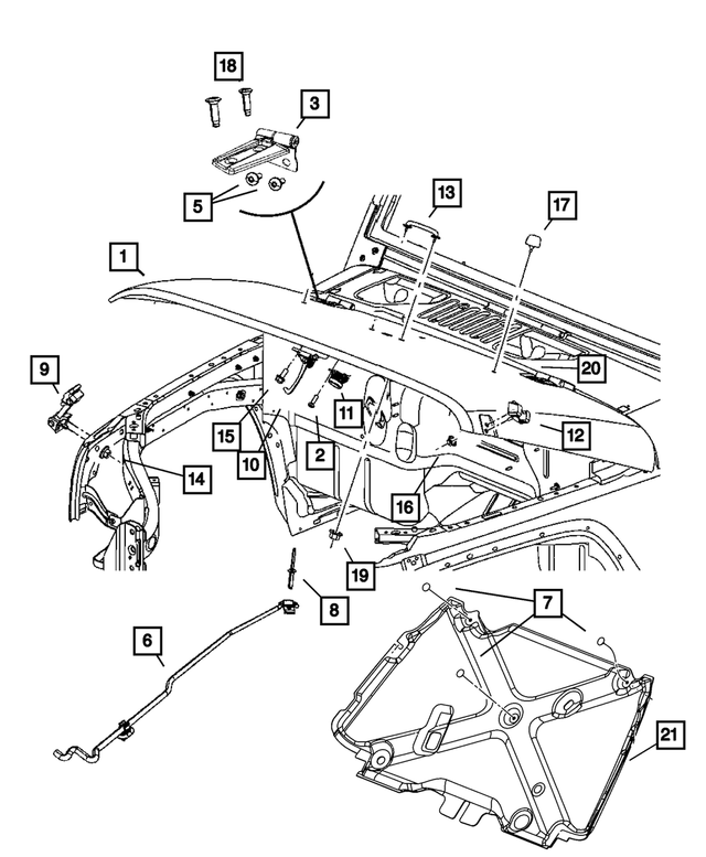 68002350AB - Body Sheet Metal Except Doors: Hood for Mopar Image image