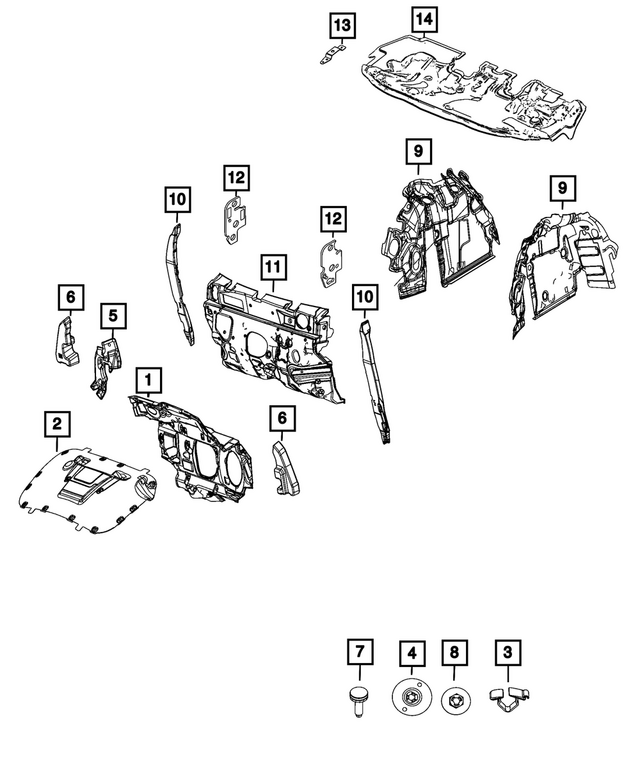68615381AA - Interior Trim: Engine Side Silencer for Mopar Image image