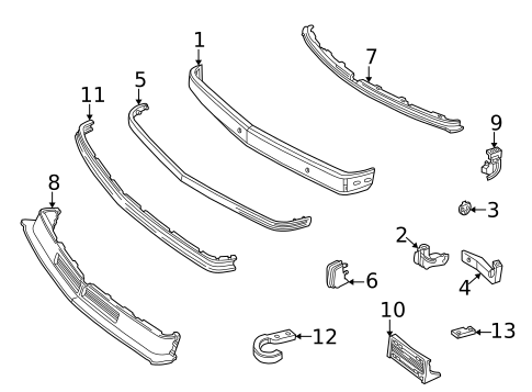 Bumper & Components - Front for 1996 Chevrolet C3500 #0