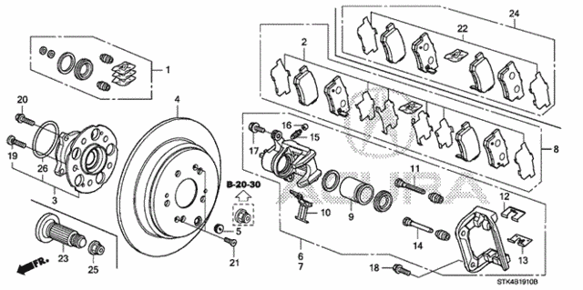 Rear Brake for 2012 Acura RDX #0