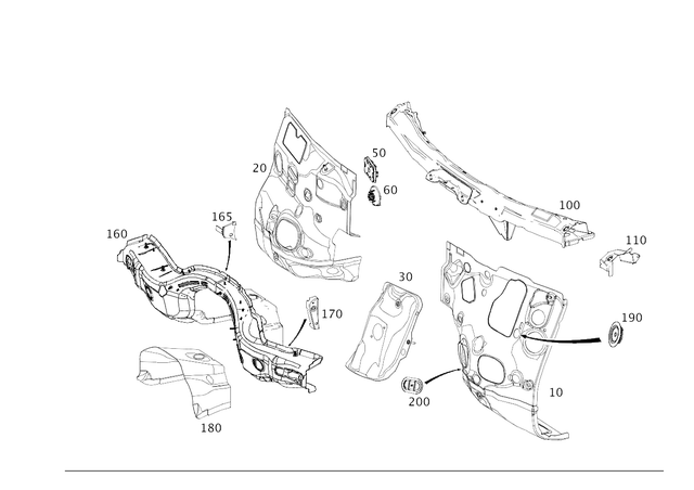 2056200501 - Front-End Assembly, Front Panel: Firewall for Mercedes-Benz Image image