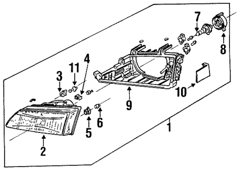 Headlamp Components for 1992 Honda Civic #0