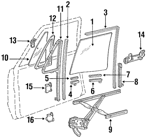 Glass - Door for 1989 Dodge Raider #0