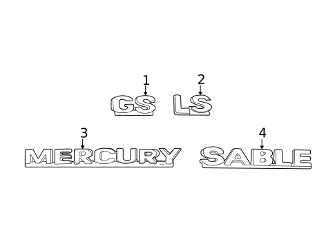 Exterior Trim - Trunk for 2005 Mercury Sable #0