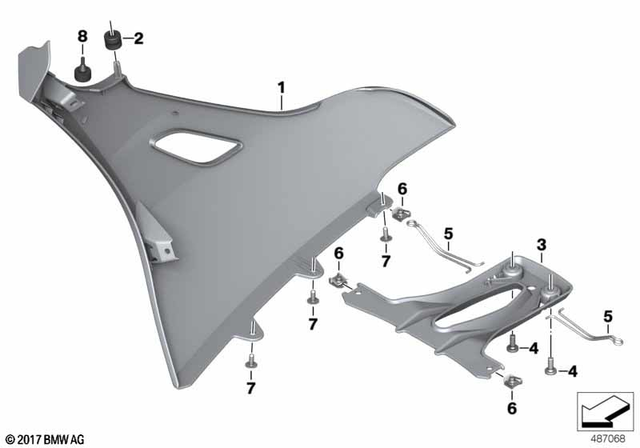 46638562493 - Frame and Mounting Parts: Grill Cover, Left - Rohteil/blank for BMW-Motorrad Image