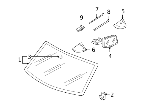 Glass - Windshield for 2005 Porsche Cayenne #0