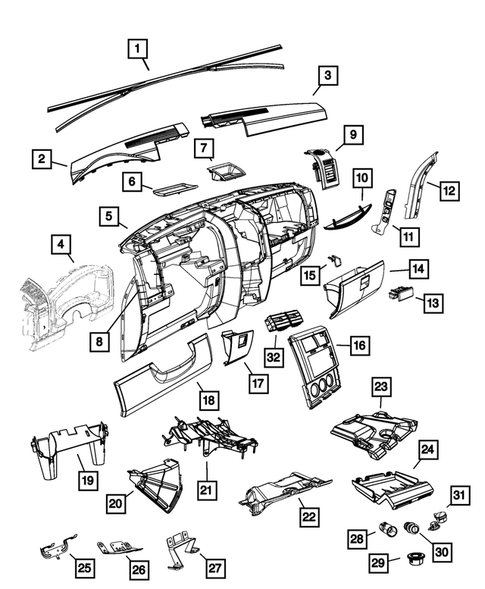 Instrument Panel for 2011 Jeep Liberty #0