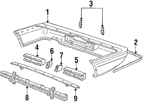 Bumper & Components - Rear for 1987 Honda Prelude #0