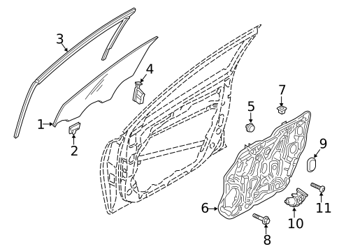 Glass - Front Door for 2020 Kia Forte #0
