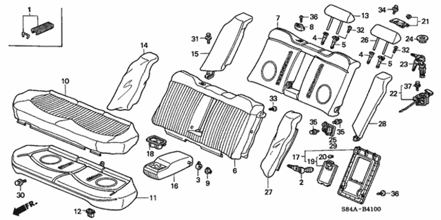 Rear Seat for 2002 Honda Accord #0