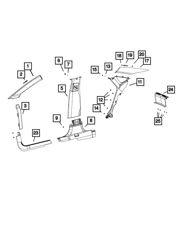 1XW60DX9AD - Interior Trim: A Pillar Molding, Right for Mopar Image